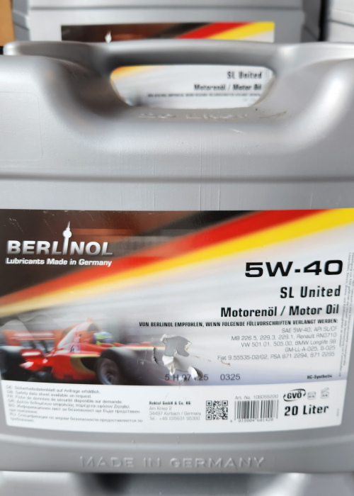 Bidon 20ltr huile 5W40 SL United