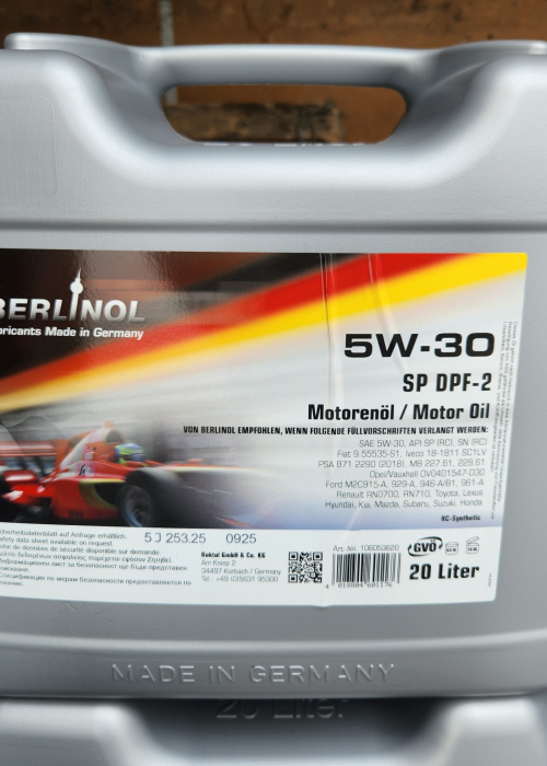 Bidon 20ltr huile 5W30 SP DPF 2