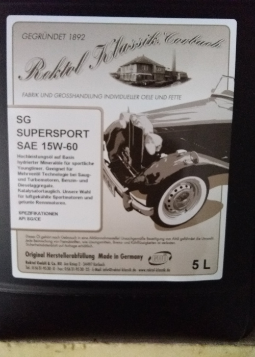 Bidon 5ltr huile SG Supersport 15W60